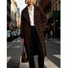 image:imageCHARTOU Women Oversized Corduroy Trench Coat Double Breasted Long Midi Jacket with BeltBrown