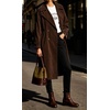 image:imageCHARTOU Women Oversized Corduroy Trench Coat Double Breasted Long Midi Jacket with BeltBrown