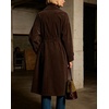 image:imageCHARTOU Women Oversized Corduroy Trench Coat Double Breasted Long Midi Jacket with BeltBrown