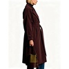 image:imageCHARTOU Women Oversized Corduroy Trench Coat Double Breasted Long Midi Jacket with BeltBurgundy