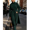 image:imageCHARTOU Women Oversized Corduroy Trench Coat Double Breasted Long Midi Jacket with BeltPeacock