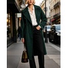 image:imageCHARTOU Women Oversized Corduroy Trench Coat Double Breasted Long Midi Jacket with BeltPeacock