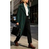 image:imageCHARTOU Women Oversized Corduroy Trench Coat Double Breasted Long Midi Jacket with BeltPeacock