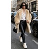 image:imageCHARTOU Womens Faux Fur Coat Luxury Fluffy Lapel Jacket MidLength Winter CoatApricot