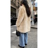 image:imageCHARTOU Womens Faux Fur Coat Luxury Fluffy Lapel Jacket MidLength Winter CoatApricot