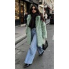 image:imageCHARTOU Womens Faux Fur Coat Luxury Fluffy Lapel Jacket MidLength Winter CoatGreen