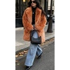image:imageCHARTOU Womens Faux Fur Coat Luxury Fluffy Lapel Jacket MidLength Winter CoatOrange