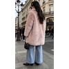 image:imageCHARTOU Womens Faux Fur Coat Luxury Fluffy Lapel Jacket MidLength Winter CoatPink
