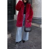 image:imageCHARTOU Womens Faux Fur Coat Luxury Fluffy Lapel Jacket MidLength Winter CoatRed