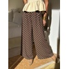 image:imageCHARTOU Women Polka Dot Palazzo Pants Summer Loose Wide Leg Pants Baggy Elastic High Waist Beach TrousersCoffee