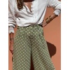 image:imageCHARTOU Women Polka Dot Palazzo Pants Summer Loose Wide Leg Pants Baggy Elastic High Waist Beach TrousersGreen