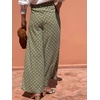 image:imageCHARTOU Women Polka Dot Palazzo Pants Summer Loose Wide Leg Pants Baggy Elastic High Waist Beach TrousersGreen