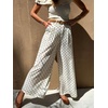 image:imageCHARTOU Women Polka Dot Palazzo Pants Summer Loose Wide Leg Pants Baggy Elastic High Waist Beach TrousersWhite