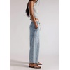 image:imageCHARTOU Women Drawstring Baggy Jeans Crop Wide Leg Denim Pants Floral Elastic Waist Ankle Jean SweatpantsLight Blue