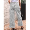 image:imageCHARTOU Women Leopard Wide Leg Jeans Baggy Elastic Waist Frayed Hem Denim Cheetah Print Pants with PocketsGrey