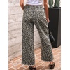 image:imageCHARTOU Women Leopard Wide Leg Jeans Baggy Elastic Waist Frayed Hem Denim Cheetah Print Pants with PocketsLeopard