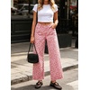 image:imageCHARTOU Women Leopard Wide Leg Jeans Baggy Elastic Waist Frayed Hem Denim Cheetah Print Pants with PocketsPink