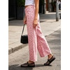 image:imageCHARTOU Women Leopard Wide Leg Jeans Baggy Elastic Waist Frayed Hem Denim Cheetah Print Pants with PocketsPink