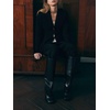 image:imageCHARTOU Women V Neck Cardigan Sweater Button Dwon Long Sleeve Cinched Waist Knitted Cardigan TopBlack