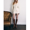 image:imageCHARTOU Women V Neck Cardigan Sweater Button Dwon Long Sleeve Cinched Waist Knitted Cardigan TopWhite