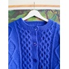 image:imageCHARTOU Womens Cable Knit Cardigan Sweater Button Down Crewneck Long Sleeve Oversized Chunky Knit Cardigan Fall CoatBlue
