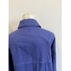 image:imageCHARTOU Womens Oversized Denim Jacket Boyfriend Cargo Jean Shacket Lapel Short Trench Coat with PocketsBlue