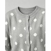 image:imageCHARTOU Womens Polka Dot Cardigan Sweater Lightweight Crew Neck Button Down Cropped Knit Cardigan Tops for FallGrey