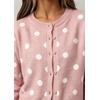 image:imageCHARTOU Womens Polka Dot Cardigan Sweater Lightweight Crew Neck Button Down Cropped Knit Cardigan Tops for FallPink