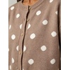 image:imageCHARTOU Womens Polka Dot Cardigan Sweater Lightweight Crew Neck Button Down Cropped Knit Cardigan Tops for FallTaupe