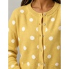 image:imageCHARTOU Womens Polka Dot Cardigan Sweater Lightweight Crew Neck Button Down Cropped Knit Cardigan Tops for FallYellow