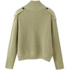 image:imageCHARTOU Womens Ribbed Knit Cardigan Sweater Stand Collar Button Down Oversized Chunky Knit Jacket Coat for Fall WinterGreen