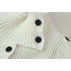 image:imageCHARTOU Womens Ribbed Knit Cardigan Sweater Stand Collar Button Down Oversized Chunky Knit Jacket Coat for Fall WinterWhite