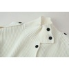 image:imageCHARTOU Womens Ribbed Knit Cardigan Sweater Stand Collar Button Down Oversized Chunky Knit Jacket Coat for Fall WinterWhite
