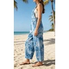 image:imageCHARTOU Womens Tie Dye Denim Overalls Loose Fit Barrel Leg Crop Pants Summer Casual Adjustable Straps Bib Jean JumpsuitBlue