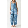image:imageCHARTOU Womens Tie Dye Denim Overalls Loose Fit Barrel Leg Crop Pants Summer Casual Adjustable Straps Bib Jean JumpsuitBlue