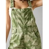 image:imageCHARTOU Womens Tie Dye Denim Overalls Loose Fit Barrel Leg Crop Pants Summer Casual Adjustable Straps Bib Jean JumpsuitGreen