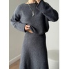 image:imageCHARTOU Two Pieces Skirt Sets for Women Winter Fashion 2025 Sequins Sweater Dress Lounge Travel OutfitsGrey