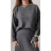 image:imageCHARTOU Two Pieces Skirt Sets for Women Winter Fashion 2025 Sequins Sweater Dress Lounge Travel OutfitsGrey