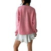 image:imageCHARTOU Women Crewneck Knit Sweater Cute Swan Oversized Pullover Fall Casual JumperPink