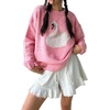 image:imageCHARTOU Women Crewneck Knit Sweater Cute Swan Oversized Pullover Fall Casual JumperPink