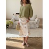 image:imageCHARTOU Women Oversized Cable Sweater Pullover V Neck Batwing Half Sleeve Knitted TopGreen