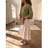 image:imageCHARTOU Women Oversized Cable Sweater Pullover V Neck Batwing Half Sleeve Knitted TopGreen