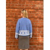 image:imageCHARTOU Women Oversized Chunky Fair Isle Knit Sweater Lantern Sleeve Jumper Loose PulloverBlue