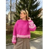 image:imageCHARTOU Women Oversized Chunky Fair Isle Knit Sweater Lantern Sleeve Jumper Loose PulloverRose