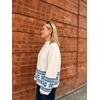 image:imageCHARTOU Women Oversized Chunky Fair Isle Knit Sweater Lantern Sleeve Jumper Loose PulloverWhite