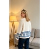 image:imageCHARTOU Women Oversized Chunky Fair Isle Knit Sweater Lantern Sleeve Jumper Loose PulloverWhite