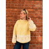 image:imageCHARTOU Women Oversized Chunky Fair Isle Knit Sweater Lantern Sleeve Jumper Loose PulloverYellow