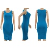 image:imageCHARTOU Womens 2 Piece Sweater Dress Sets Cable Knit Turtleneck Jumper Tank Dress Sheath OutfitsBlue