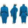 image:imageCHARTOU Womens 2 Piece Sweater Dress Sets Cable Knit Turtleneck Jumper Tank Dress Sheath OutfitsBlue