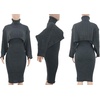 image:imageCHARTOU Womens 2 Piece Sweater Dress Sets Cable Knit Turtleneck Jumper Tank Dress Sheath OutfitsDark Grey